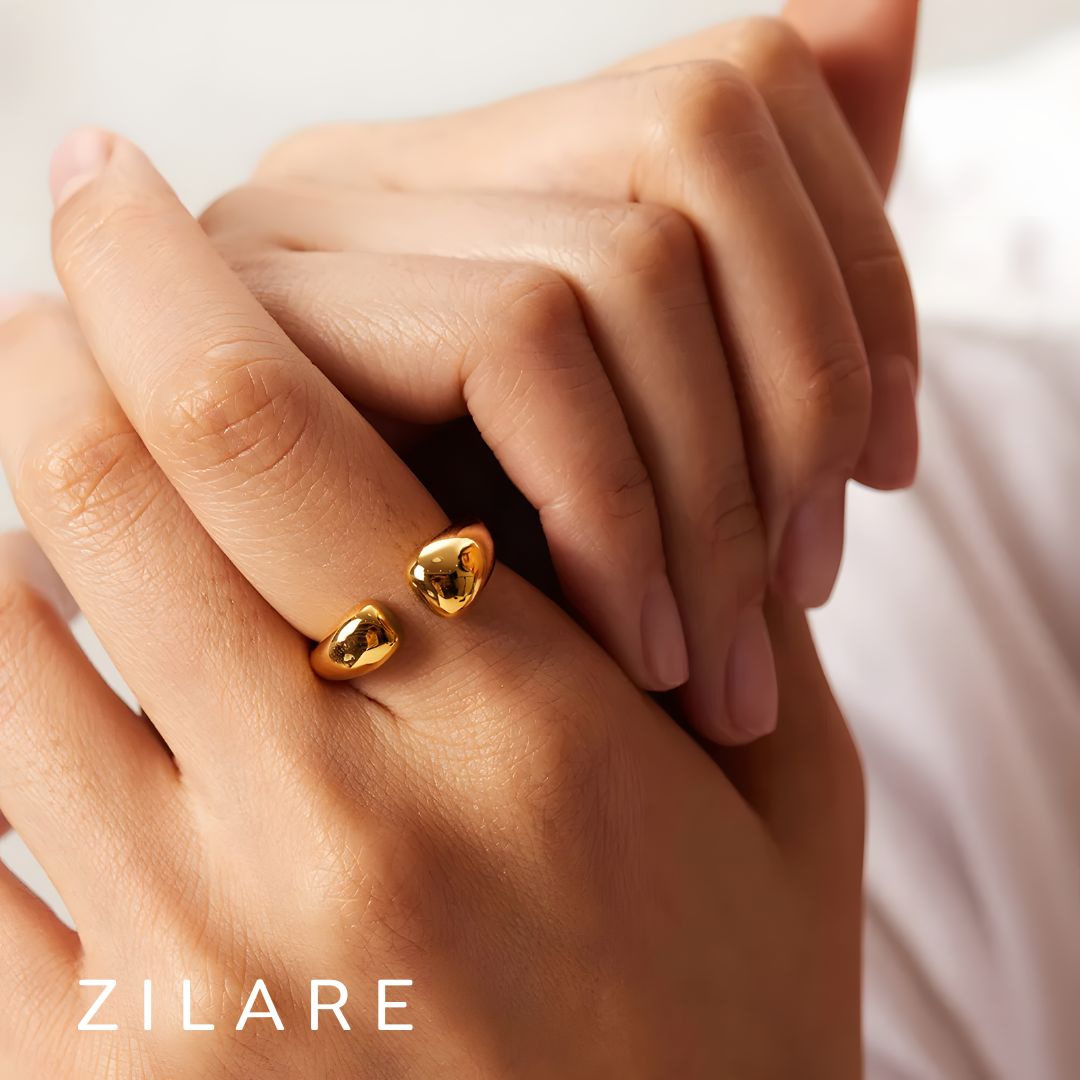 Anillo delicado baño de oro 18k con diseño abierto Arletia