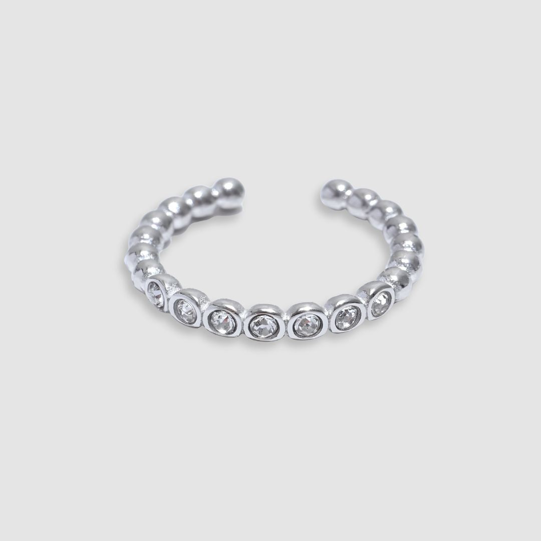 Anillo dorado con zirconias ajustable bañado oro 18k Laura