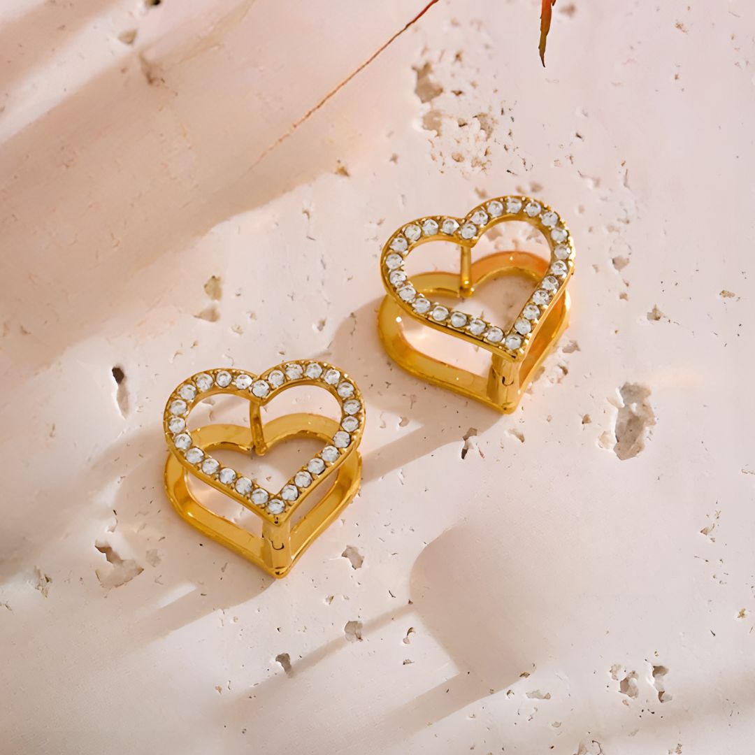 Aretes dorados bañados en oro 18k brillantes y delicados Zoe