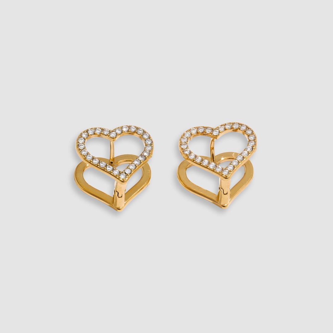 Aretes dorados bañados en oro 18k brillantes y delicados Zoe