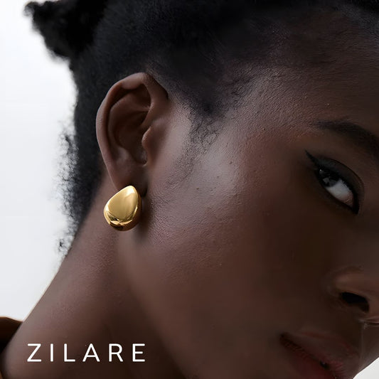 Aretes dorados bañados en oro 18k minimalistas Claudia