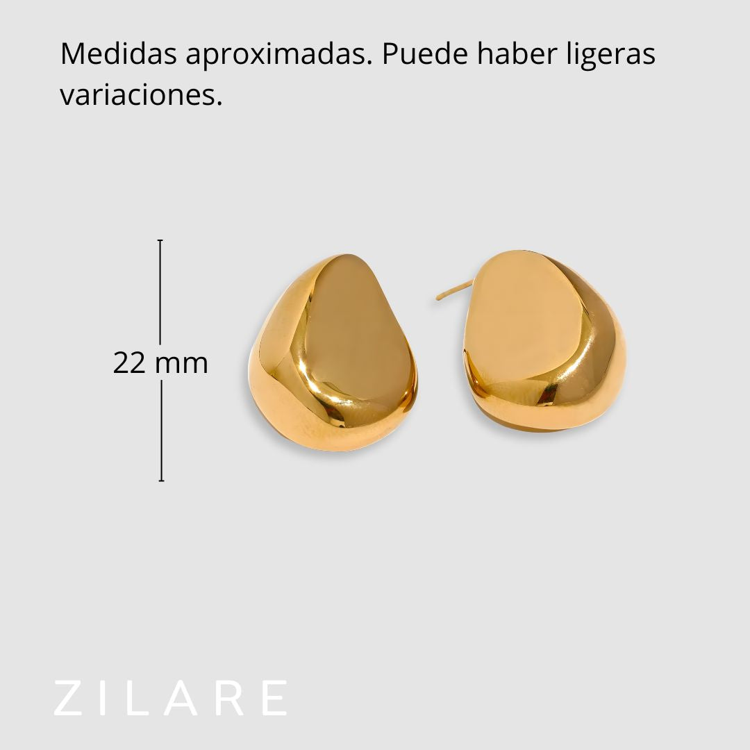 Aretes dorados bañados en oro 18k minimalistas Claudia