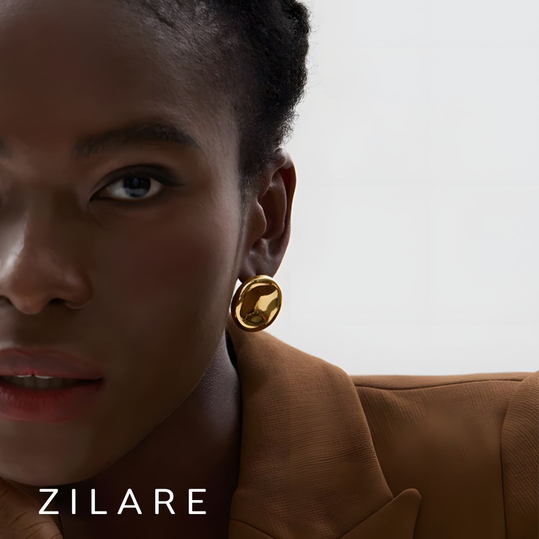 Aretes dorados bañados en oro 18k sofisticado chic Silvia