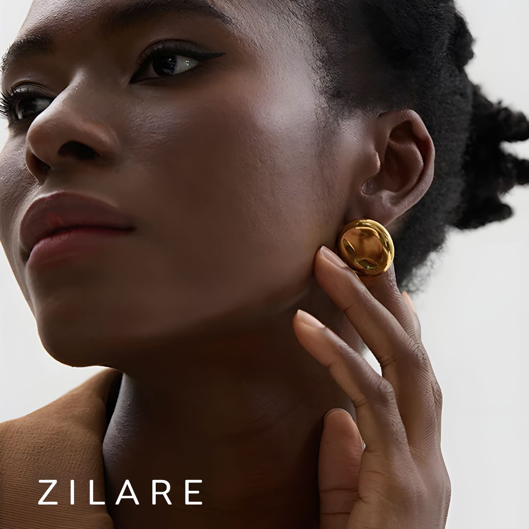 Aretes dorados bañados en oro 18k sofisticado chic Silvia