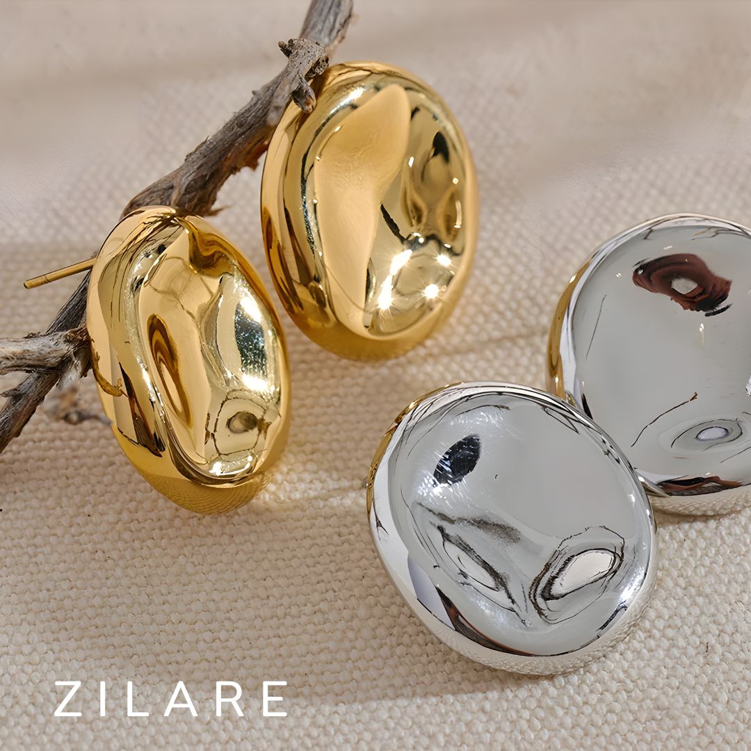 Aretes dorados bañados en oro 18k sofisticado chic Silvia