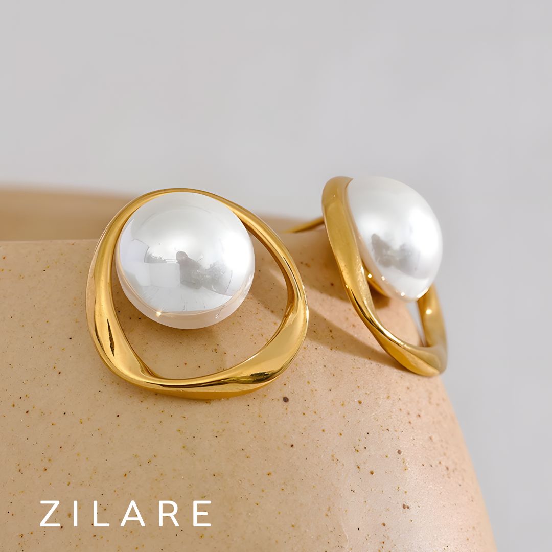 Aretes dorados bañados  oro 18k elegantes y únicos Gabriela