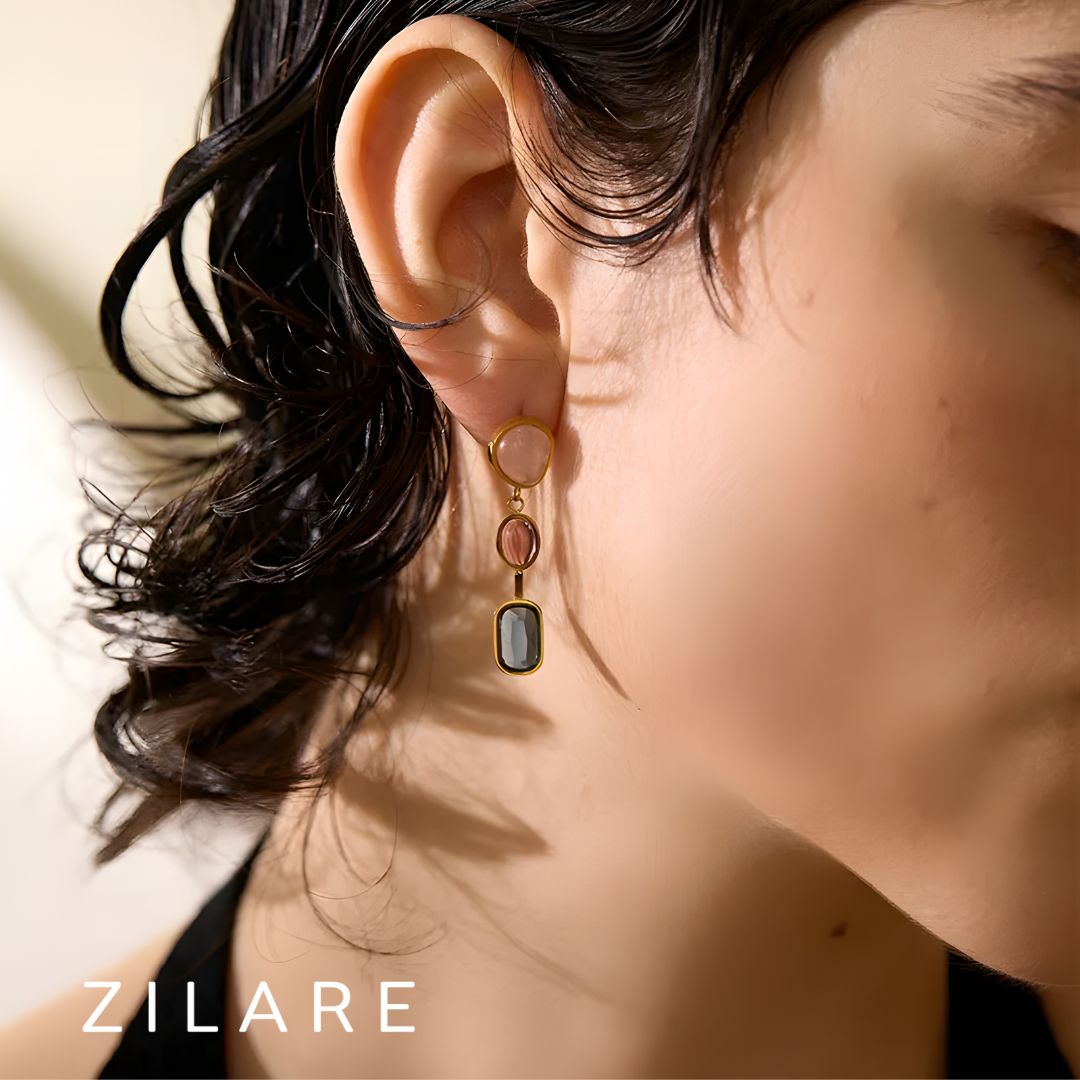 Aretes dorados bañados en oro 18k colores y únicos Liora