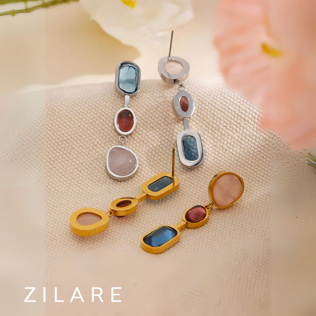 Aretes dorados bañados en oro 18k colores y únicos Liora