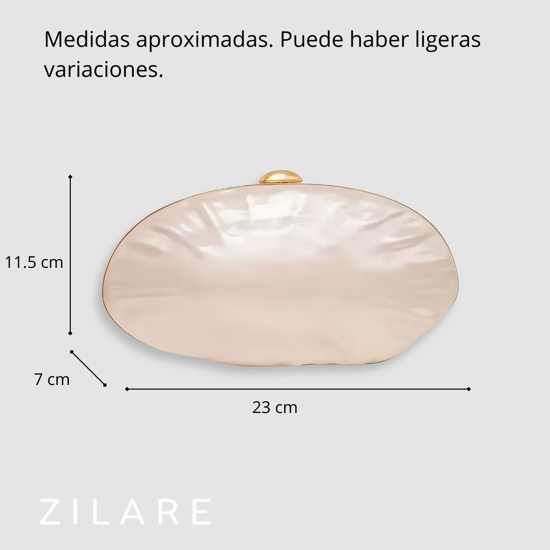 Bolsa de mano blanco para mujer con cadena elegante María José