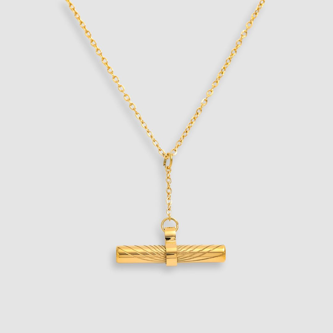 Collar dorado bañado en oro 18k moderno y sofisticado Rocio