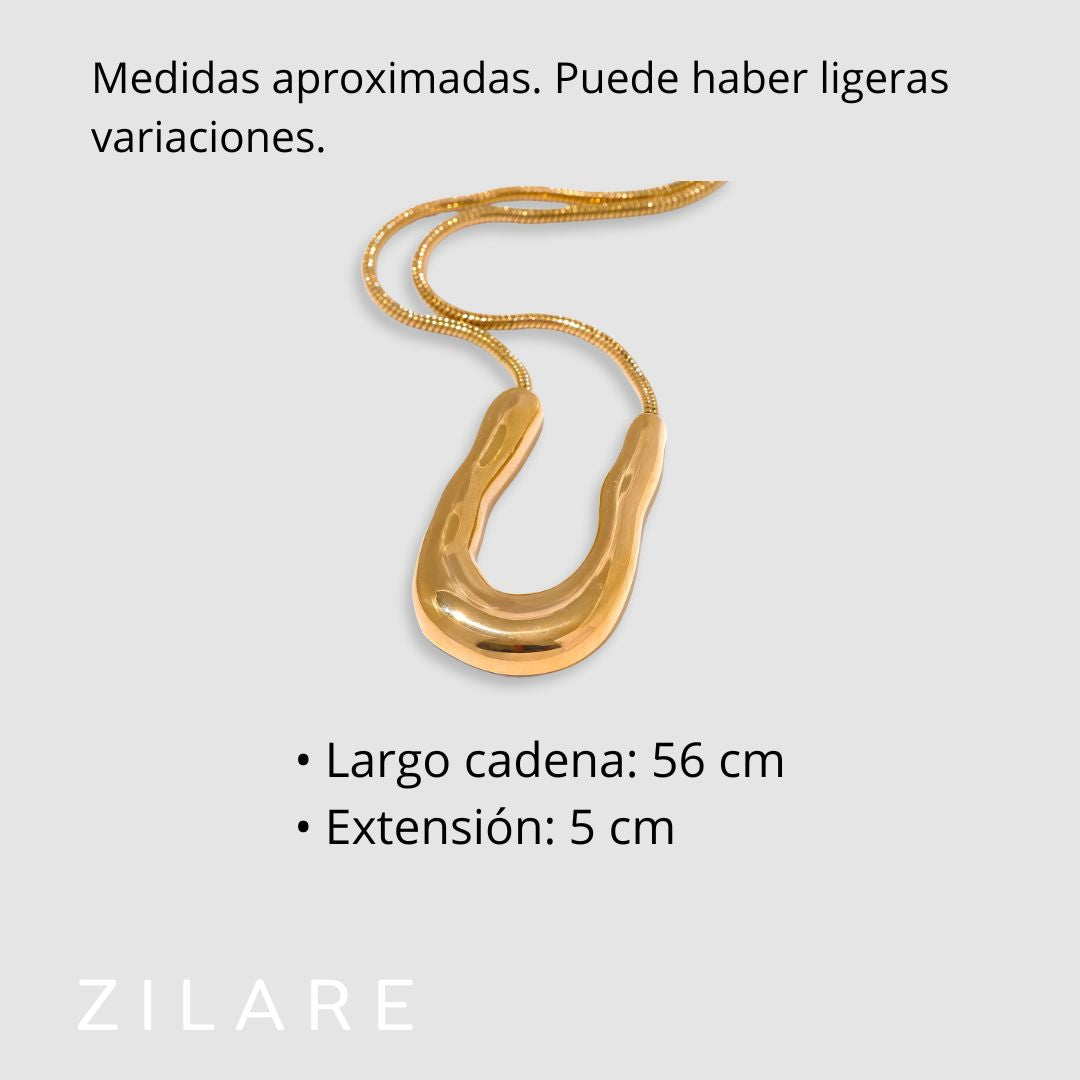 Collar Dorado de Una Sola Pieza con Diseño Escultural Isla