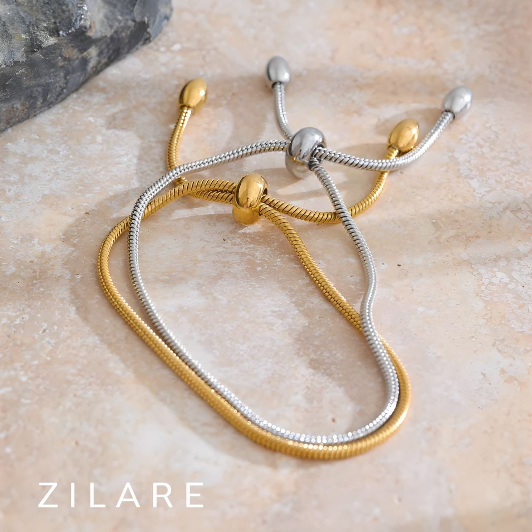 Pulsera bañada en oro 18k ajustable y elegante Malena