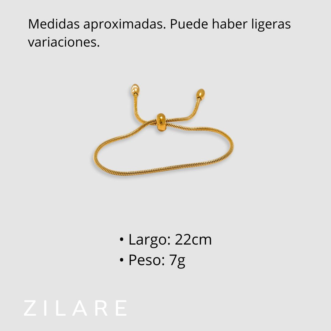 Pulsera bañada en oro 18k ajustable y elegante Malena