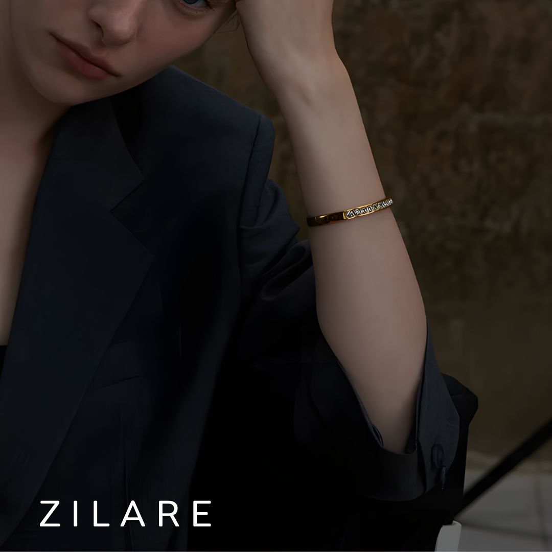 Pulsera dorada bañada en oro 18k con brillantes Dafne