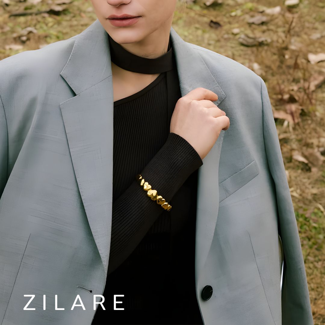 Pulsera Dorada Corazones Moderna Bañada en Oro 18k Camila