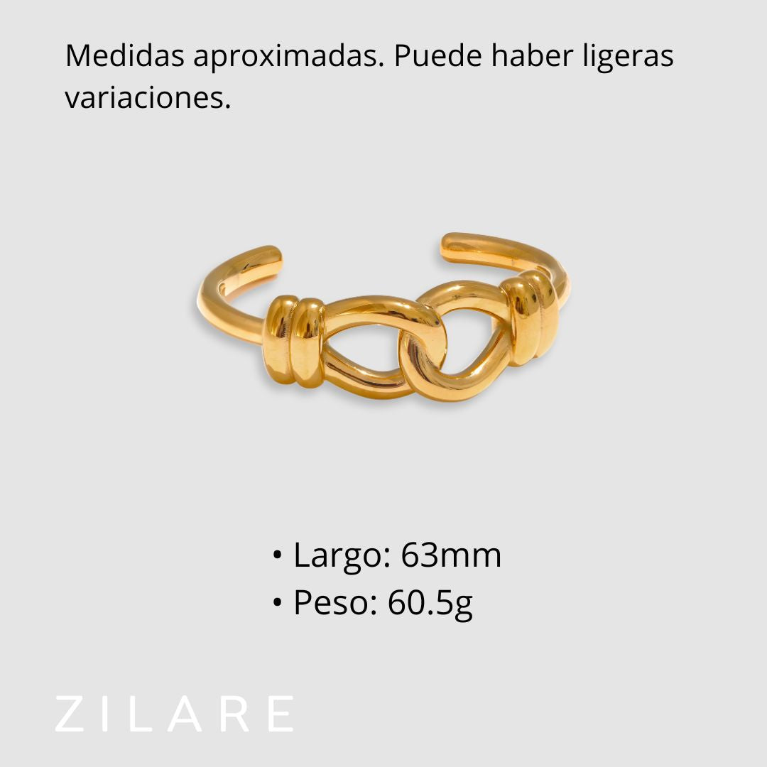 Pulsera dorada con eslabón moderno bañada en oro 18k Pilar