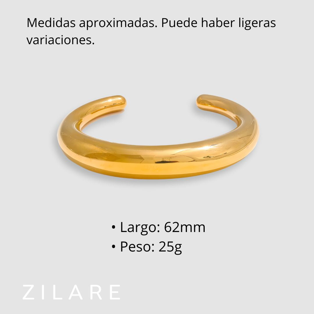 Pulsera Dorada Lisa Elegante Bañada en Oro 18k Renata