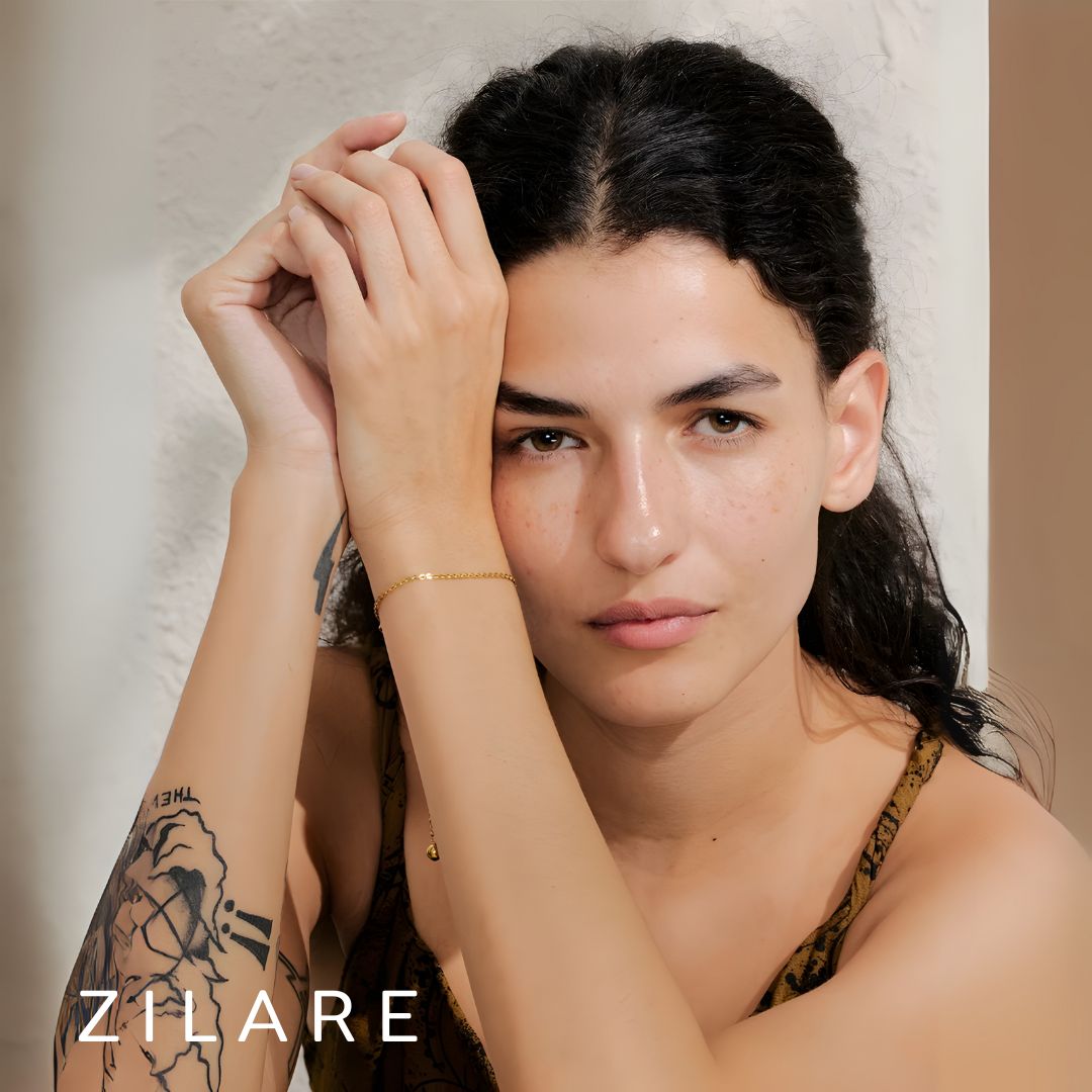 Pulsera dorada moderna bañada en oro 18k para mujer Aline