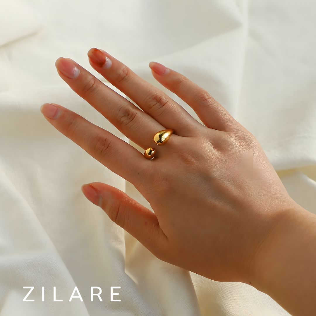 Anillo delicado baño de oro 18k con diseño abierto Arletia