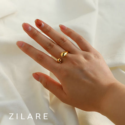 Anillo delicado baño de oro 18k con diseño abierto Arletia