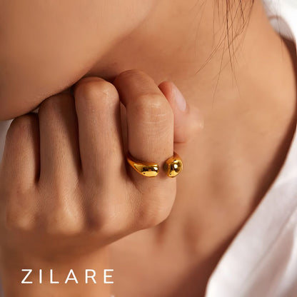 Anillo delicado baño de oro 18k con diseño abierto Arletia