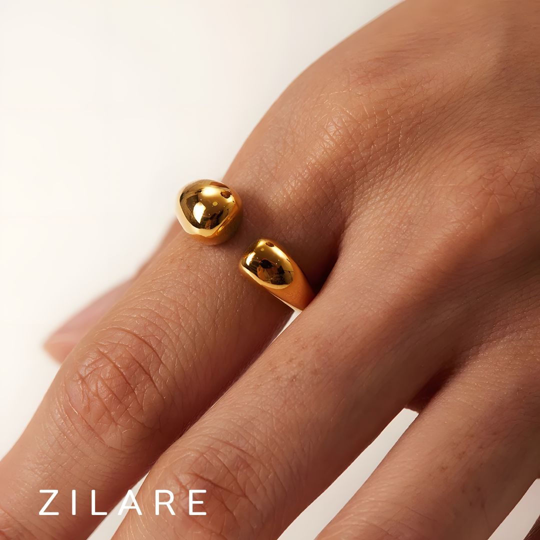 Anillo delicado baño de oro 18k con diseño abierto Arletia