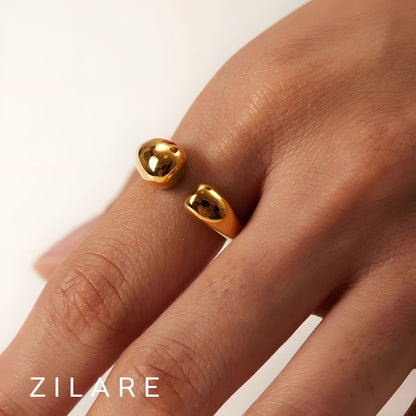 Anillo delicado baño de oro 18k con diseño abierto Arletia