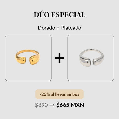 Anillo delicado baño de oro 18k con diseño abierto Arletia