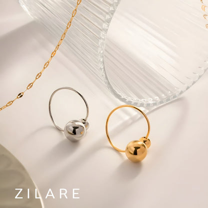 Anillo moderno con diseño único bañado en oro 18k Elva