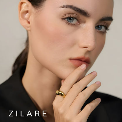 Anillo moderno dorado bañado en oro 18k para mujer Celeste