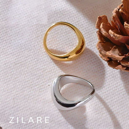 Anillo moderno dorado bañado en oro 18k para mujer Celeste