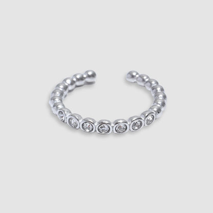 Anillo dorado con zirconias ajustable bañado oro 18k Laura