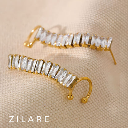 Aretes dorado bañado oro 18k elegante y sofisticado Verónica