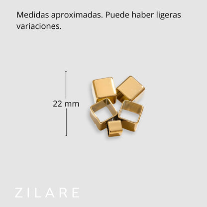 Aretes dorados bañado oro 18k diseño geométrico moderno Janá