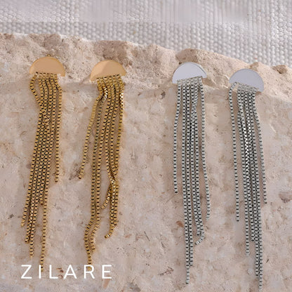 Aretes dorados bañados oro 18k sofisticados y llamativos Luz