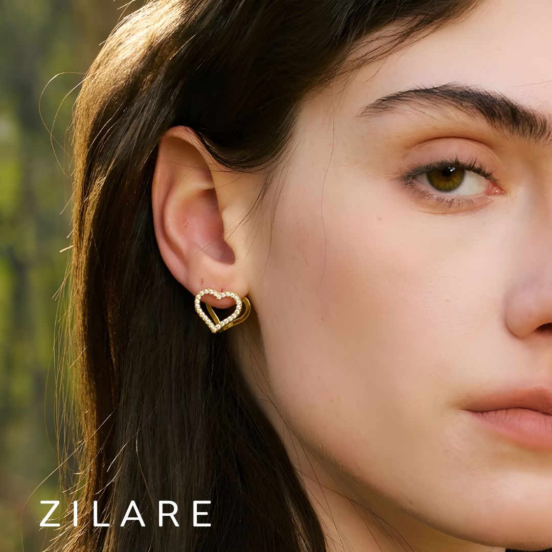 Aretes dorados bañados en oro 18k brillantes y delicados Zoe