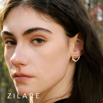 Aretes dorados bañados en oro 18k brillantes y delicados Zoe
