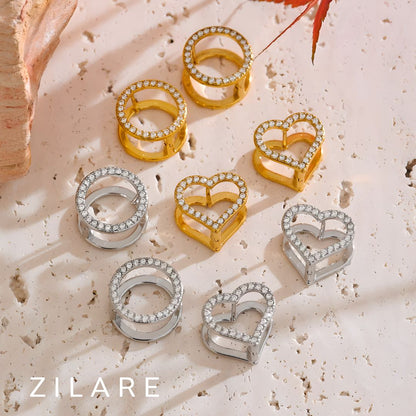 Aretes dorados bañados en oro 18k brillantes y delicados Zoe