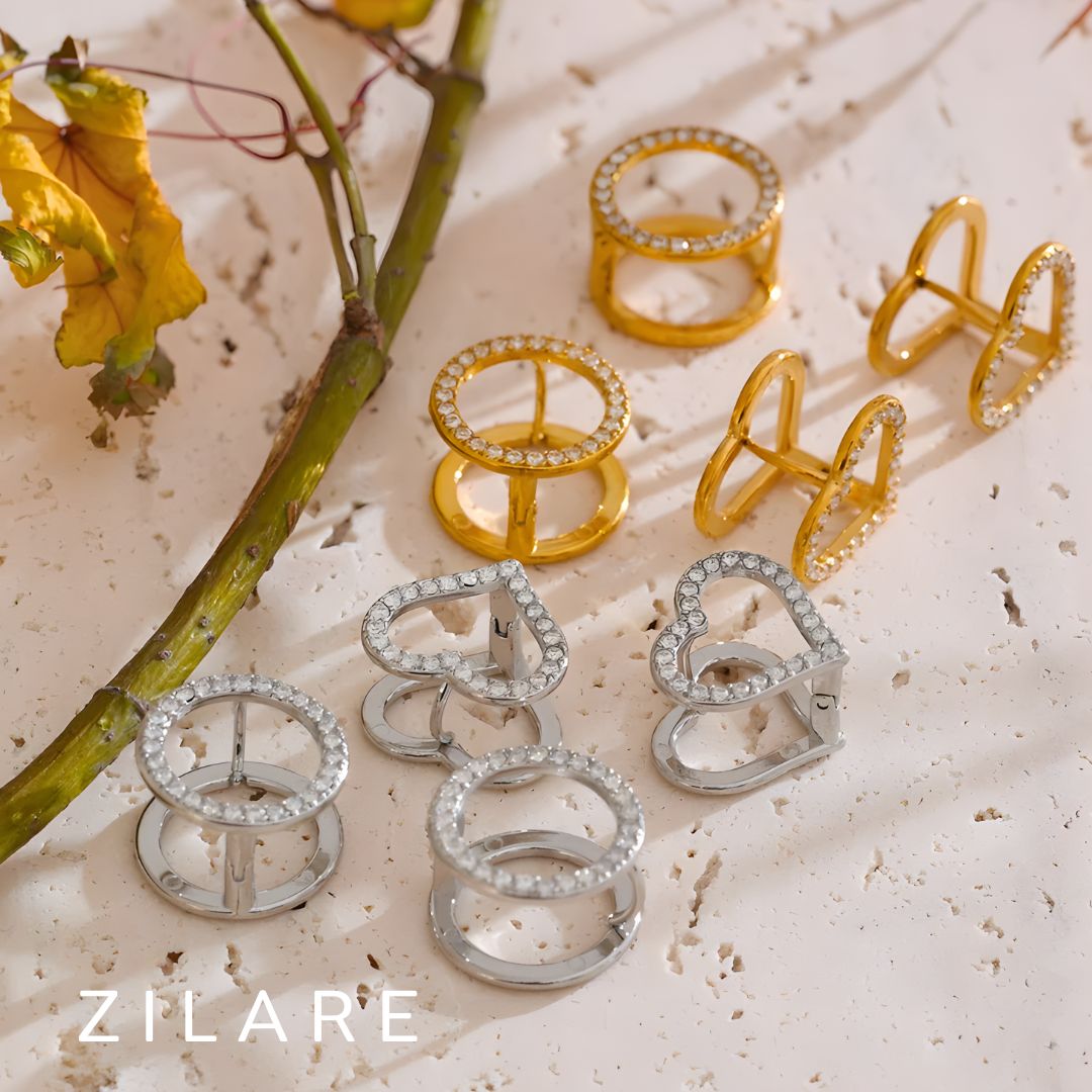 Aretes dorados bañados en oro 18k brillantes y delicados Zoe