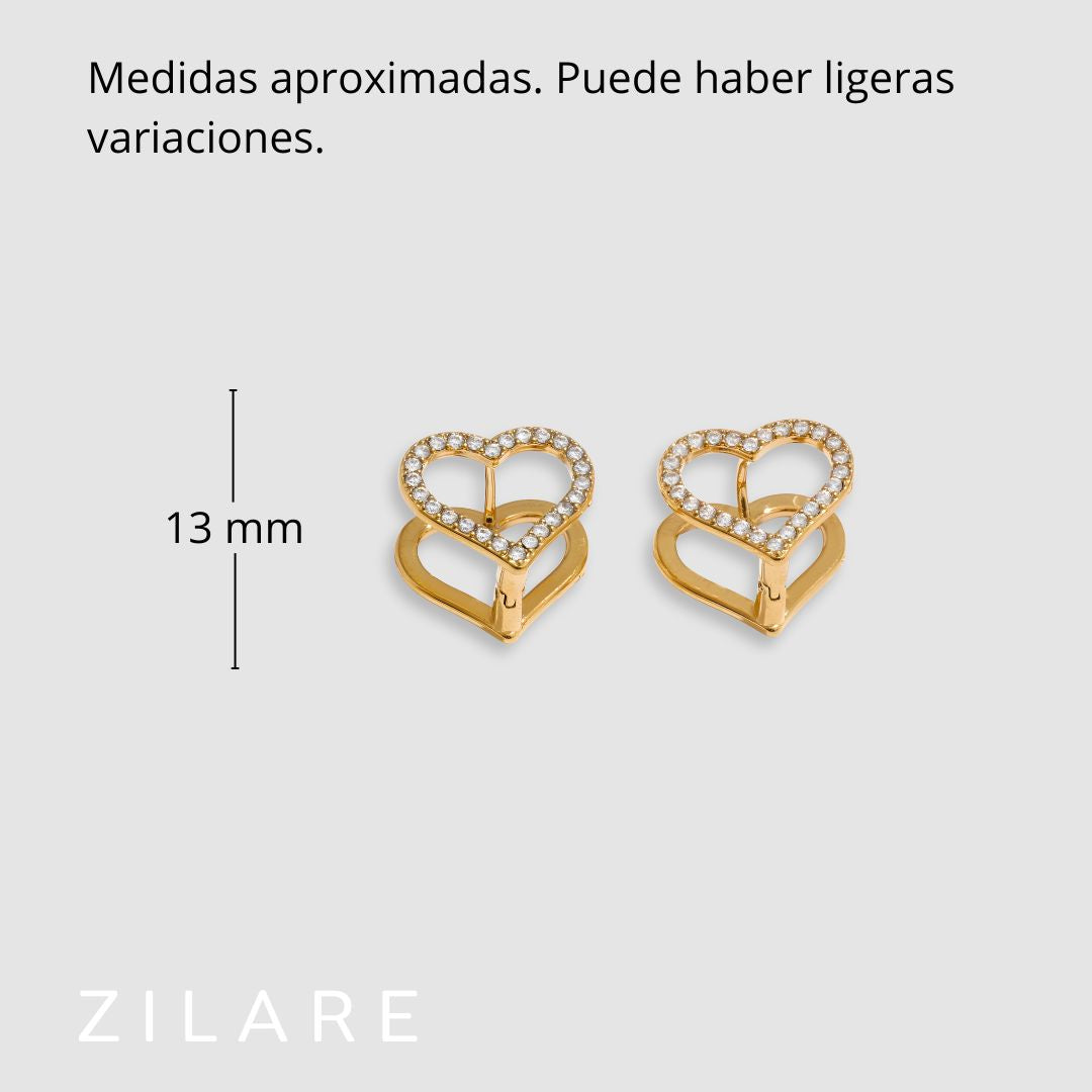 Aretes dorados bañados en oro 18k brillantes y delicados Zoe