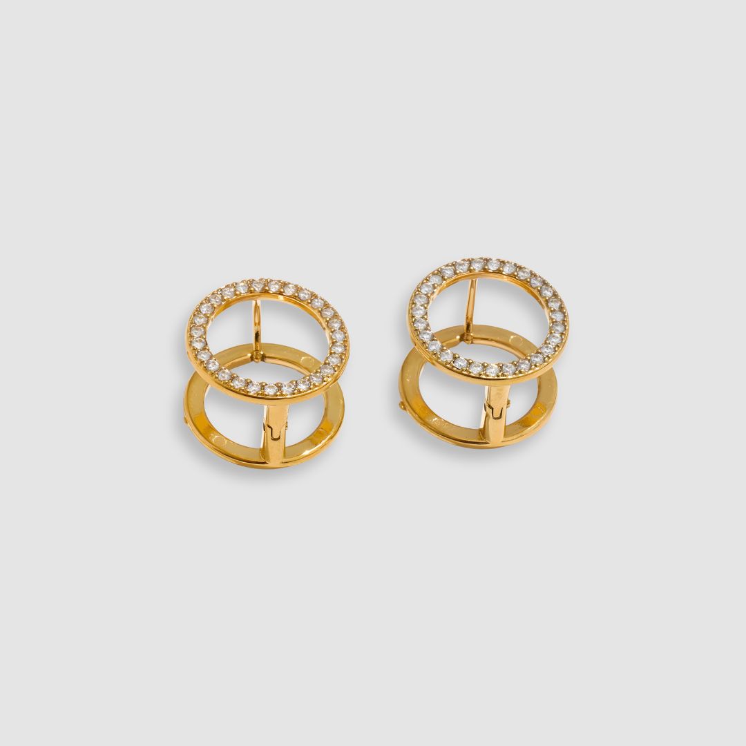 Aretes dorados bañados en oro 18k brillantes y delicados Zoe