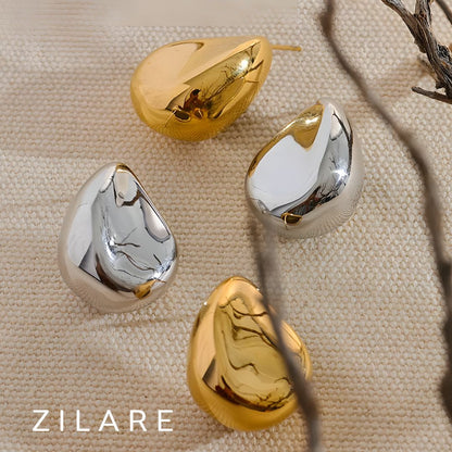 Aretes dorados bañados en oro 18k minimalistas Claudia