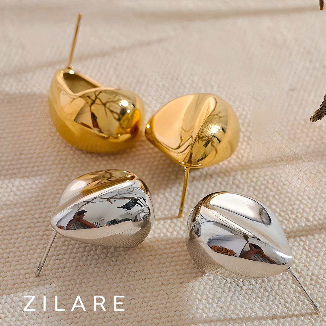 Aretes dorados bañados en oro 18k minimalistas Claudia