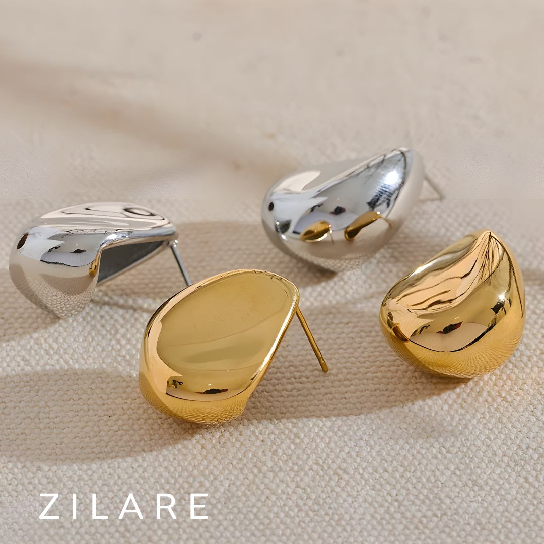 Aretes dorados bañados en oro 18k minimalistas Claudia
