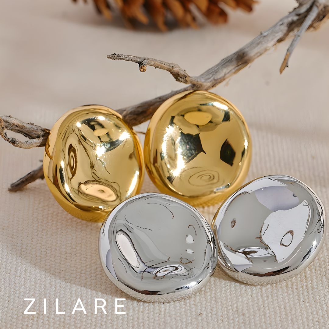 Aretes dorados bañados en oro 18k sofisticado chic Silvia