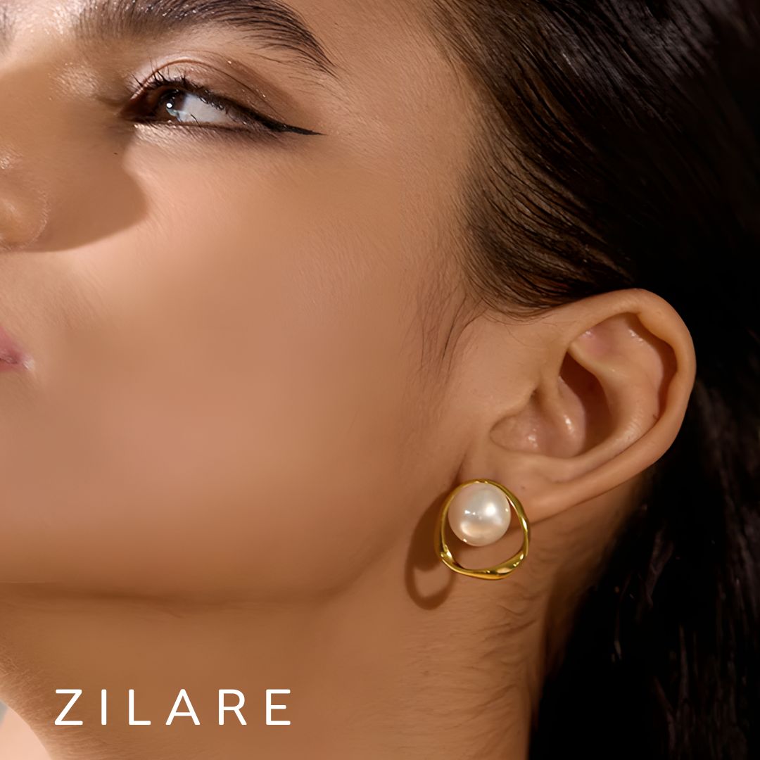 Aretes dorados bañados  oro 18k elegantes y únicos Gabriela