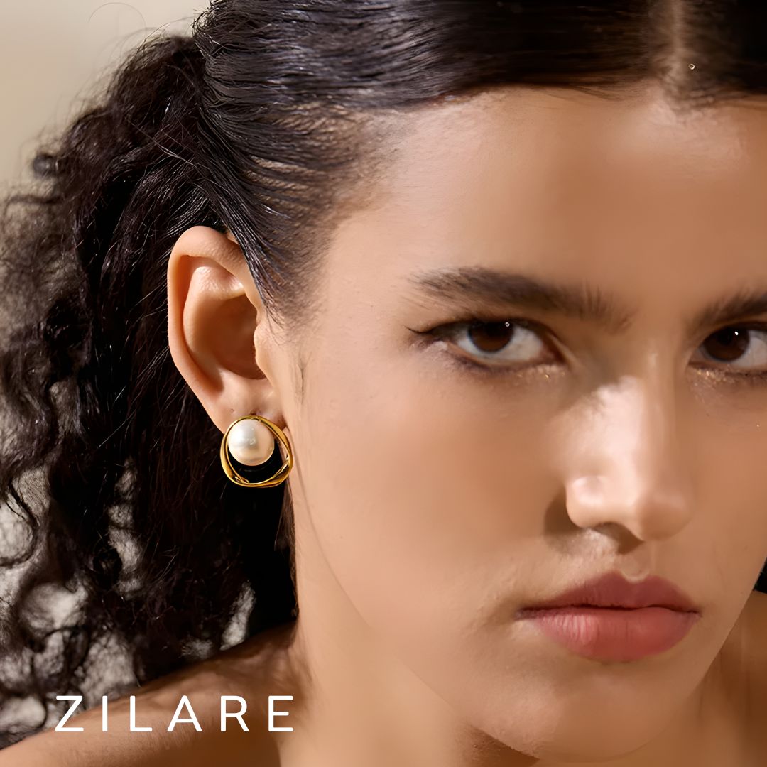 Aretes dorados bañados  oro 18k elegantes y únicos Gabriela