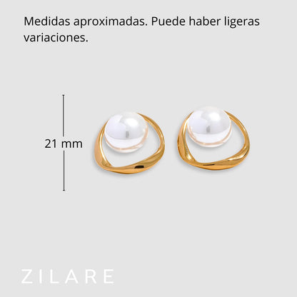 Aretes dorados bañados  oro 18k elegantes y únicos Gabriela