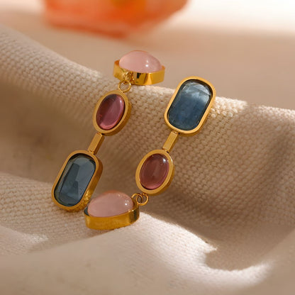 Aretes dorados bañados en oro 18k colores y únicos Liora