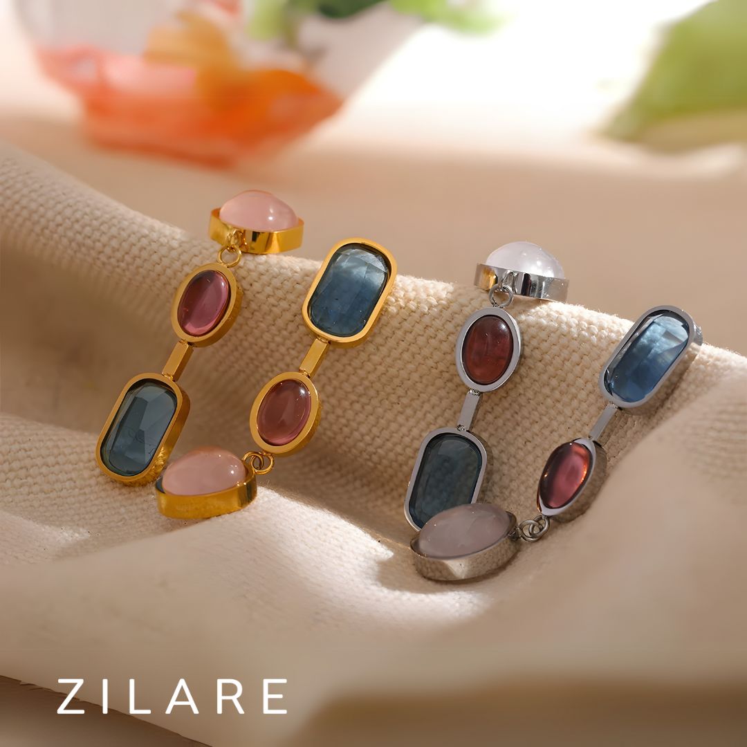 Aretes dorados bañados en oro 18k colores y únicos Liora